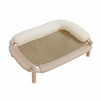 Bolstered Cat Bed Rounded Corners Woven Cat Bed All Season Pet Resting Furniture