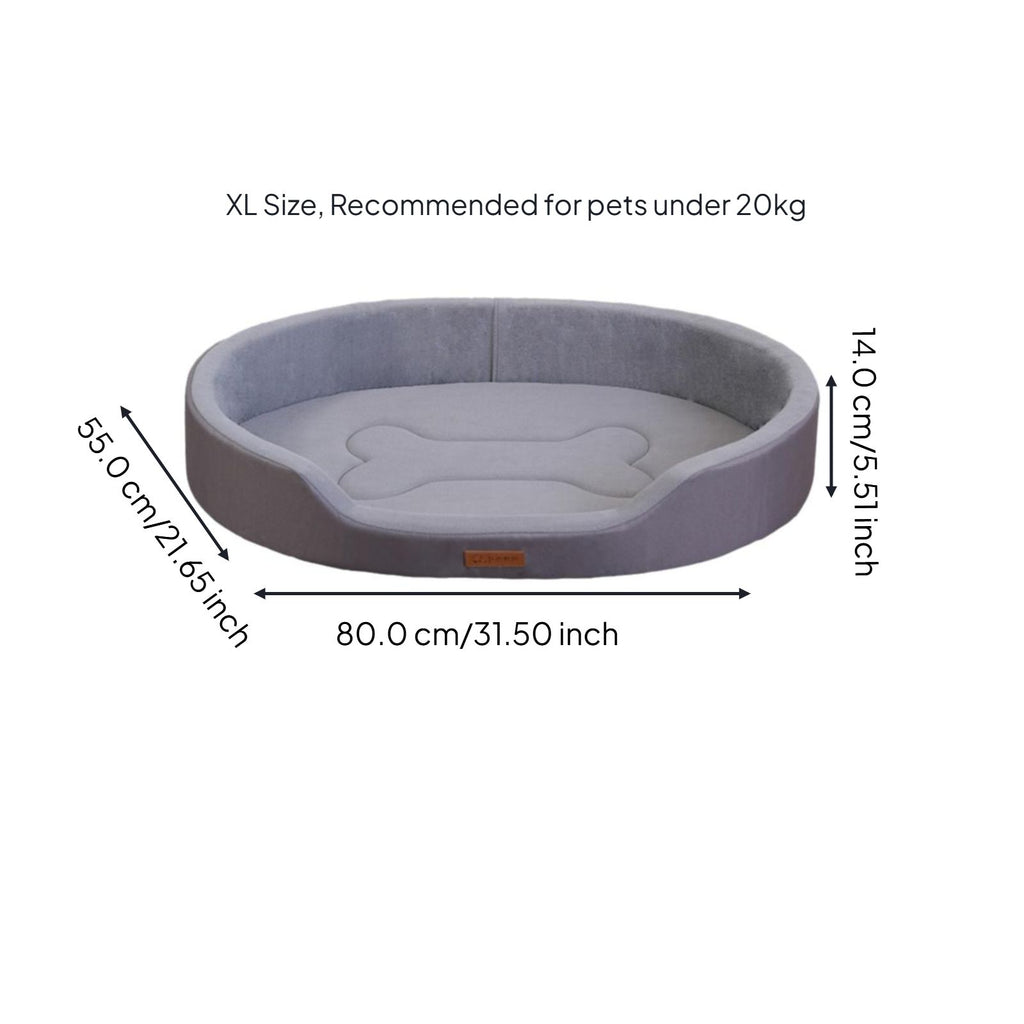 Orthopedic pet bed, washable cover