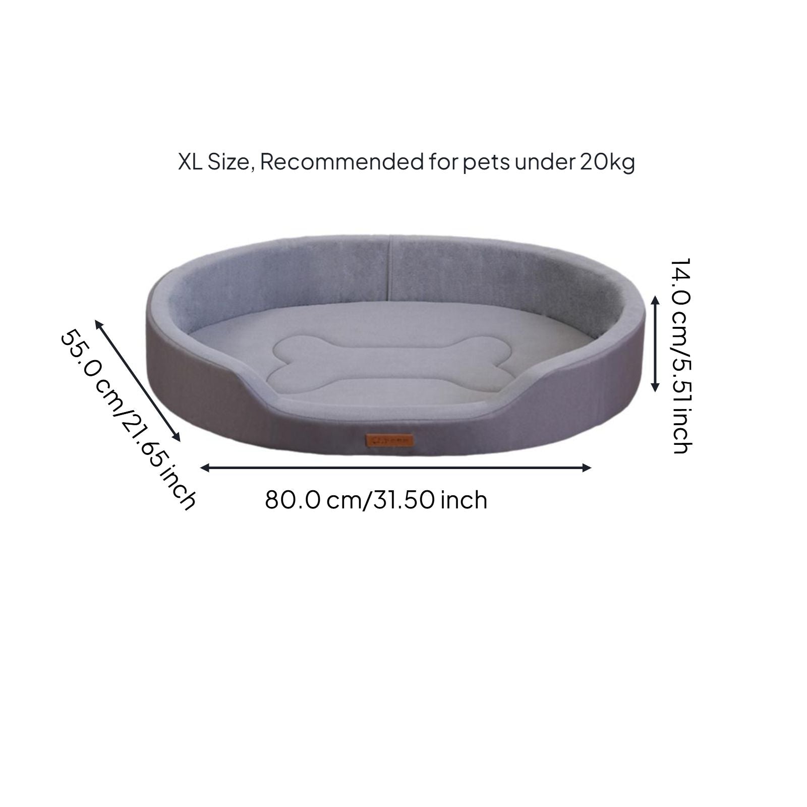 Orthopedic pet bed, washable cover