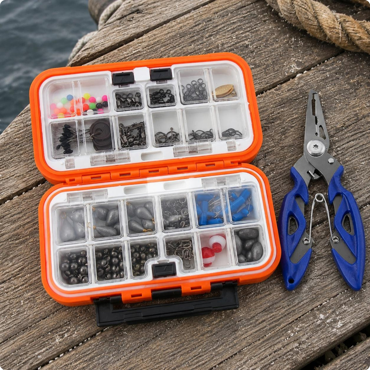 255 Pieces Lure Tackle Box Organized Compartments Fishing Tackle Box Kit