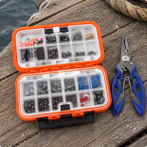 255 Pieces Lure Tackle Box Organized Compartments Fishing Tackle Box Kit