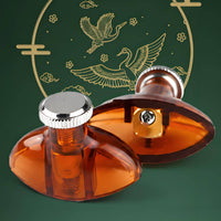 2 Pieces Erhu Fine Tuner Translucent Amber Erhu Tuning Parts Knurled Metal Cap