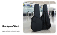 Flight-Ready-Able Acoustic Guitar Case Soft Interior Lining Classical Guitar Carrying Case Thick Padding Instrument Carrier Sturdy Construction for Guitarists, Performers, Travel, Touring, Rehearsals, Music Lessons