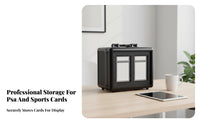 PSA Card Display Box Shockproof Graded Card Storage Box PSA Slab Case Moisture-Resistant Carbon Fiber Finish for Travel