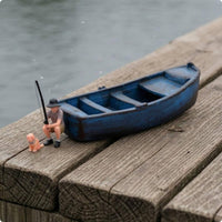 Miniature Fishing Boat Scene Detailed Design Table Decoration Nautical Charm