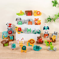 26 Pieces Creature Shape Letters Game Stacking Educational Toy Colorful