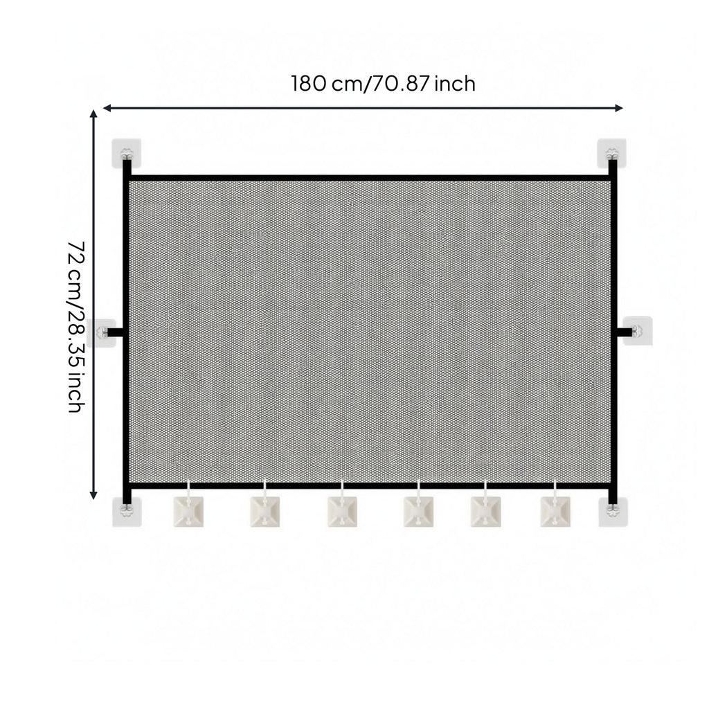 Mesh Pet Barrier Panel Black Frame Rectangular Mesh Gate Panel White Hardware
