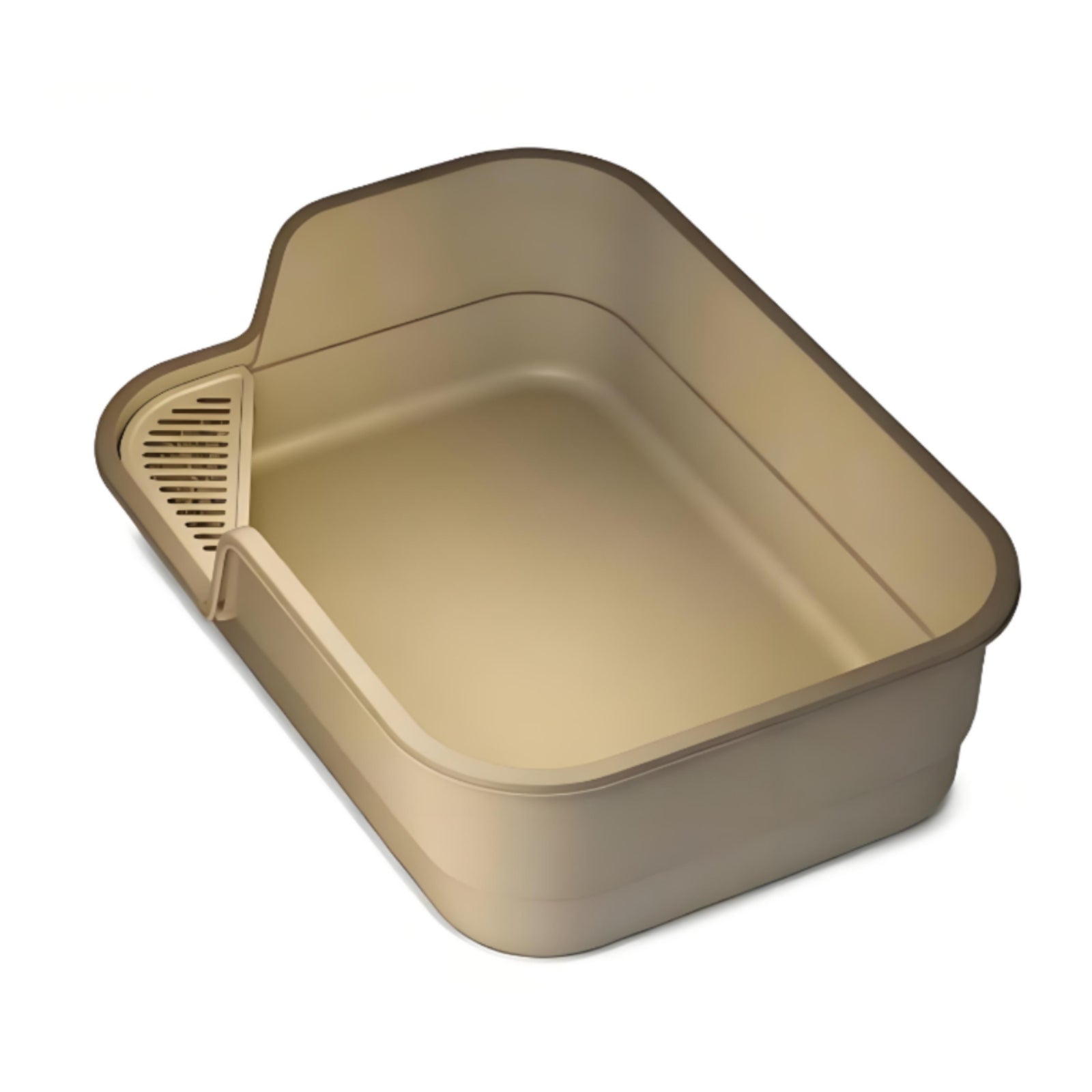 Semi-Enclosed Litter Box Removable Scoop Uncovered Top Feline Litter Box