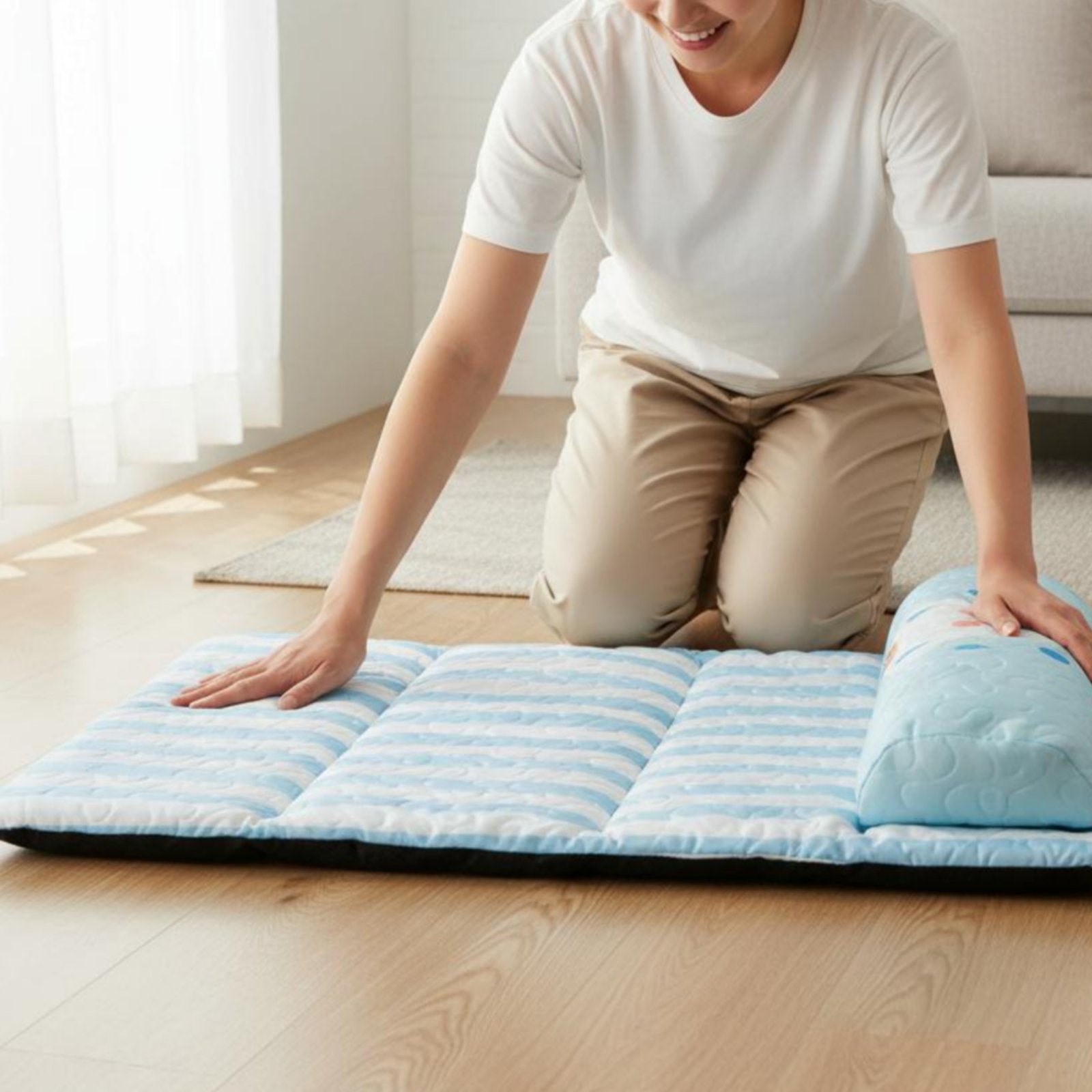Ice Silk Cooling Pad Breathable Summer Pet Bed Washable for Hot Weather