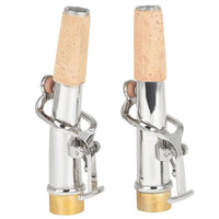 2 Pieces Sopranos Saxophone Neck Pair Smooth Breath Control Straight and Curved Sax Neck Nickel Music Accessory for Performance