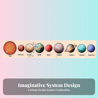 Solar System Educational Board Educational Eight Planets Learning Toy Interactive Space Exploration Board for Children, Young Children, Kindergarten