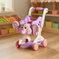 Kids Shopping Toy Trolley Toy Role-Playing Pretend Shopping Toy Trolley Working Wheels Screenunplugged Fun for Boys and Girls