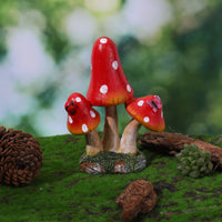 Resin Toadstool Sculpture Whimsical Design Polka Dot Toadstool Ornament