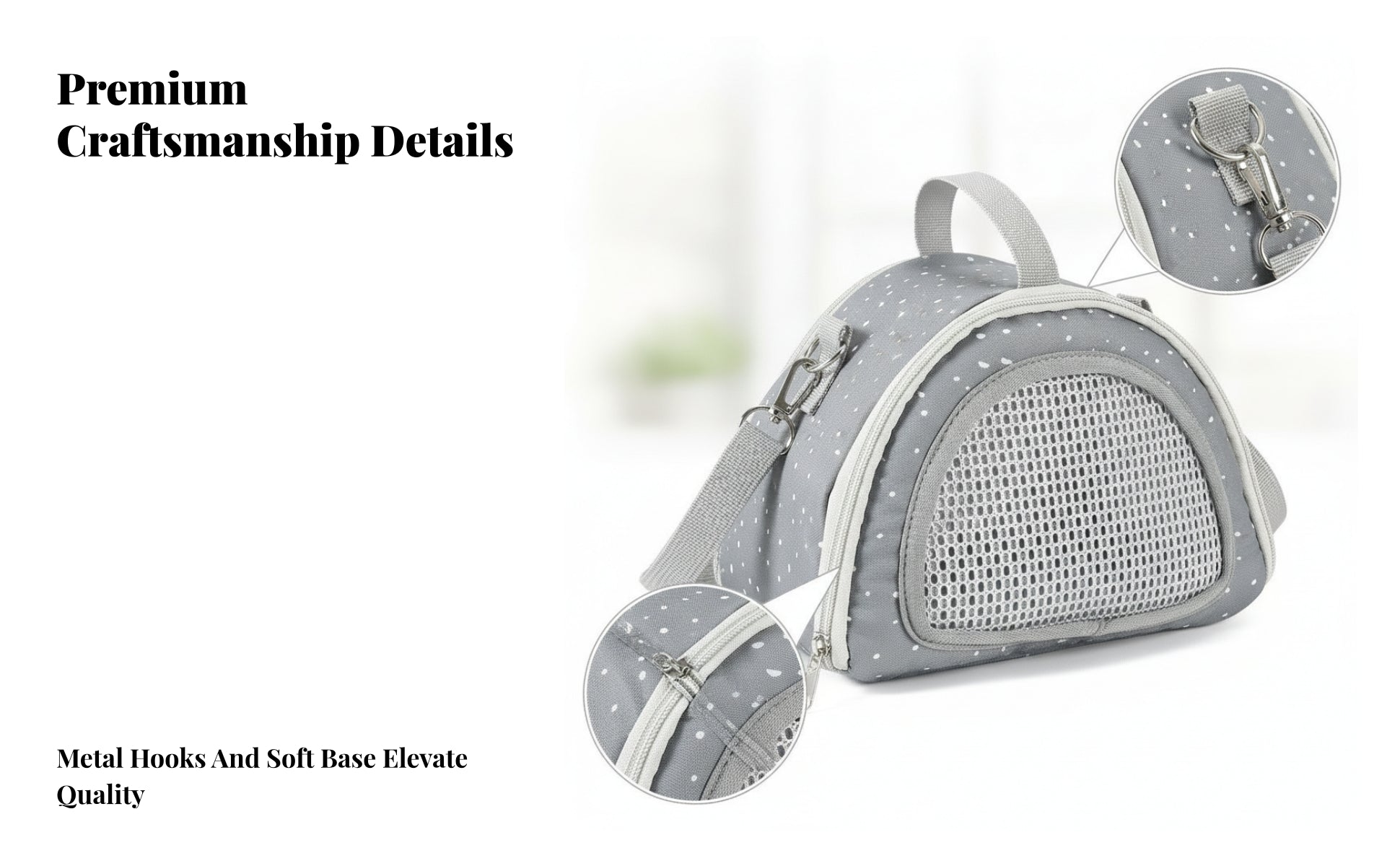 Portable Pet Carrier Adjustable Strap Ventilated Small Pet Carrier Bag