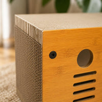 Feline Scratcher House Wood-Grain Pet Furniture Scratch Pads
