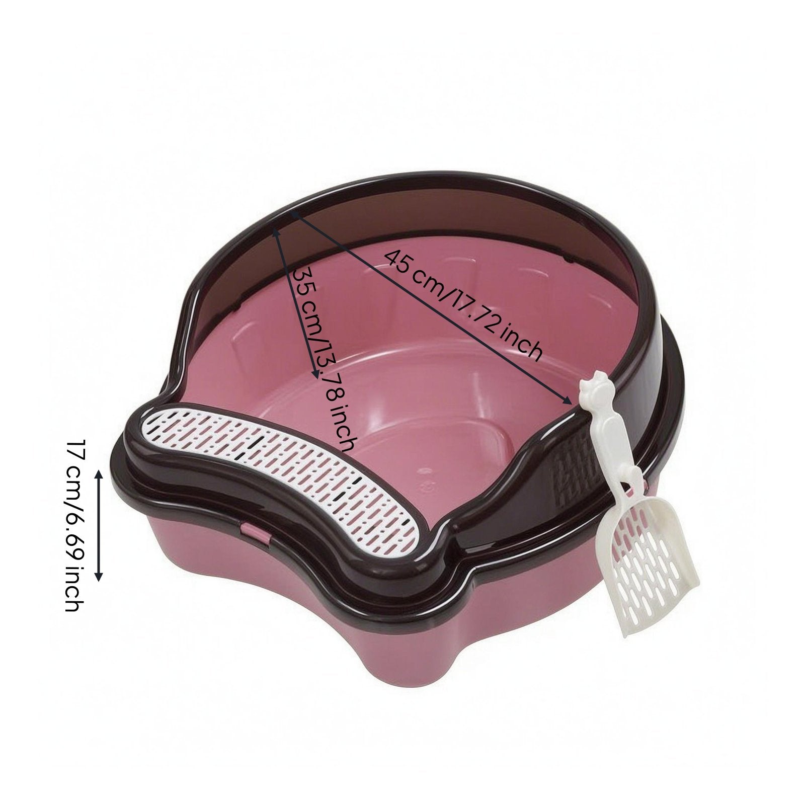 Semi-Enclosed Litter Box Detachable Pet Care Item Rounded
