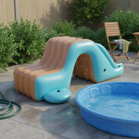 Inflatable Pool with Slide Family Size Kids Swimming Pool with Inflatable Aquatic Play Area Center for Young Children, Infants, Outdoor, Backyard