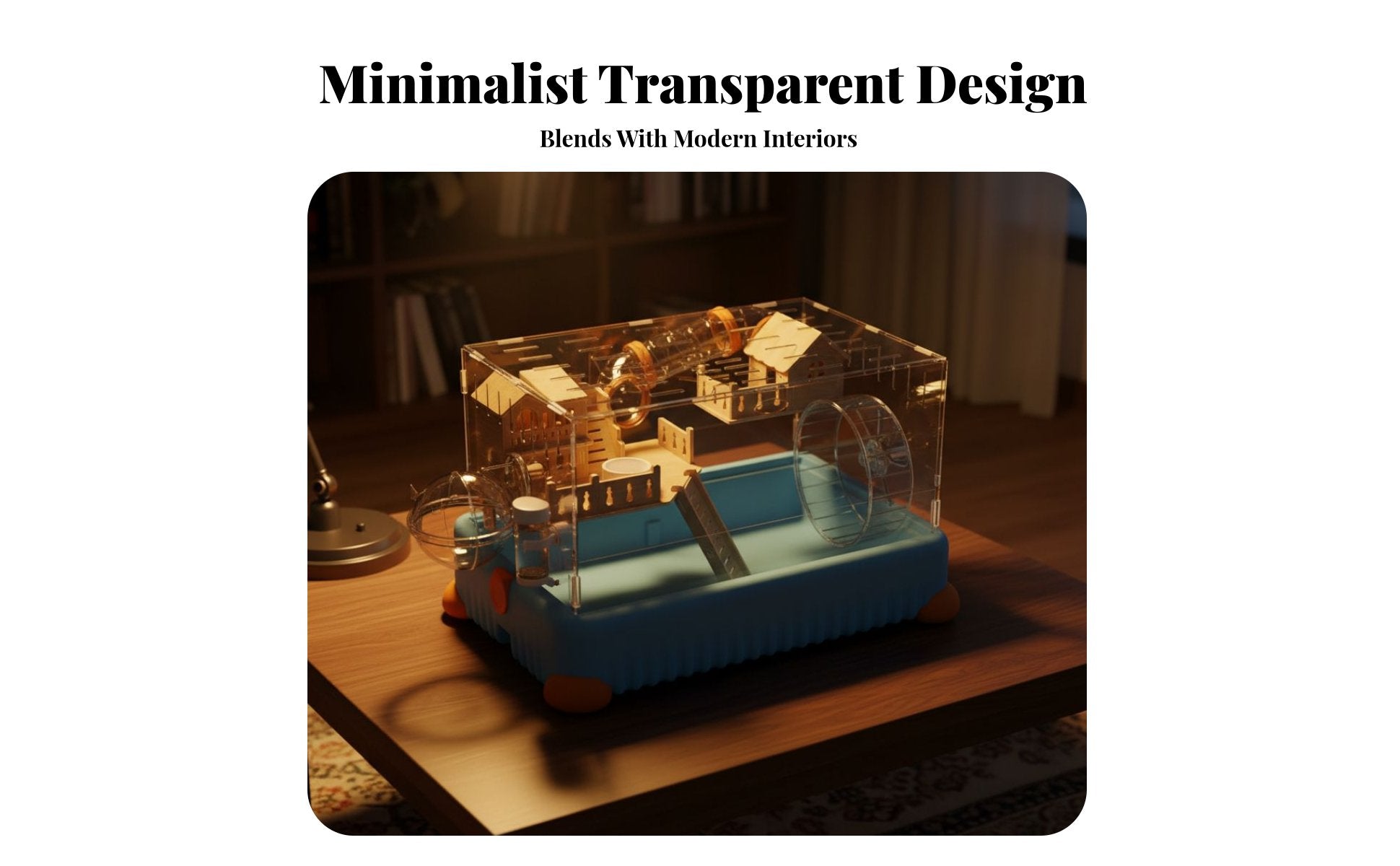 Acrylic Hamster Enclosure Large Space Transparent Hamster Villa Silent Running