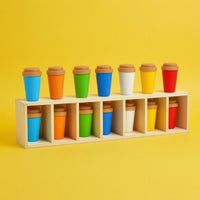 Color Matching Bottle Game Portable Wooden Tray Toy Long-Lasting