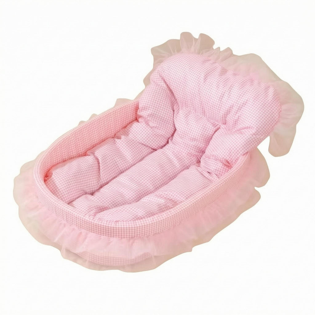 Oval Pet Bed Polyester Cushioned Nest Bed Water-Resistant Bottom for Small Dogs