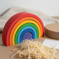 Educational Rainbow Blocks Natural Wood Arched Building Blocks Educational