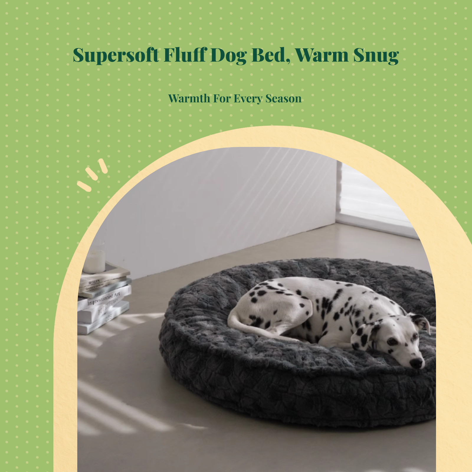 Ultra-Soft Plush Dog Bed Calming, Non-Slip, Easy to Clean