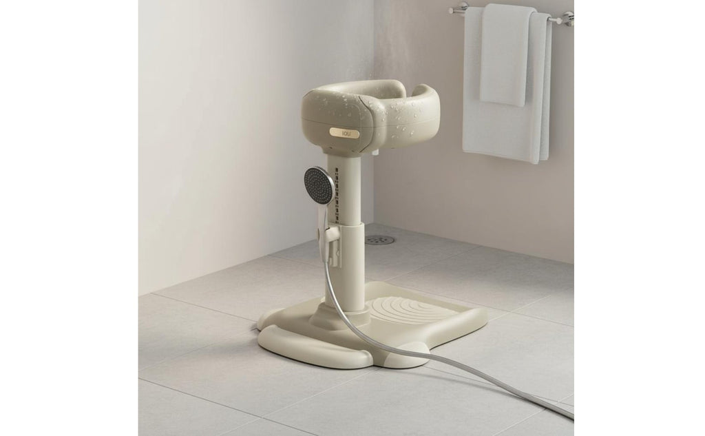 Adjustable Baby Bath Stand Hands-Unrestricted Infant Upright Shower Aid
