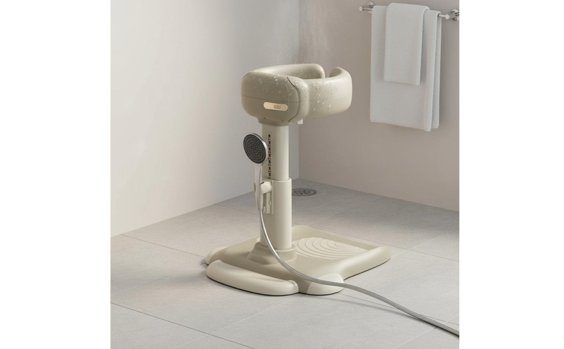 Adjustable Baby Bath Stand Hands-Unrestricted Infant Upright Shower Aid