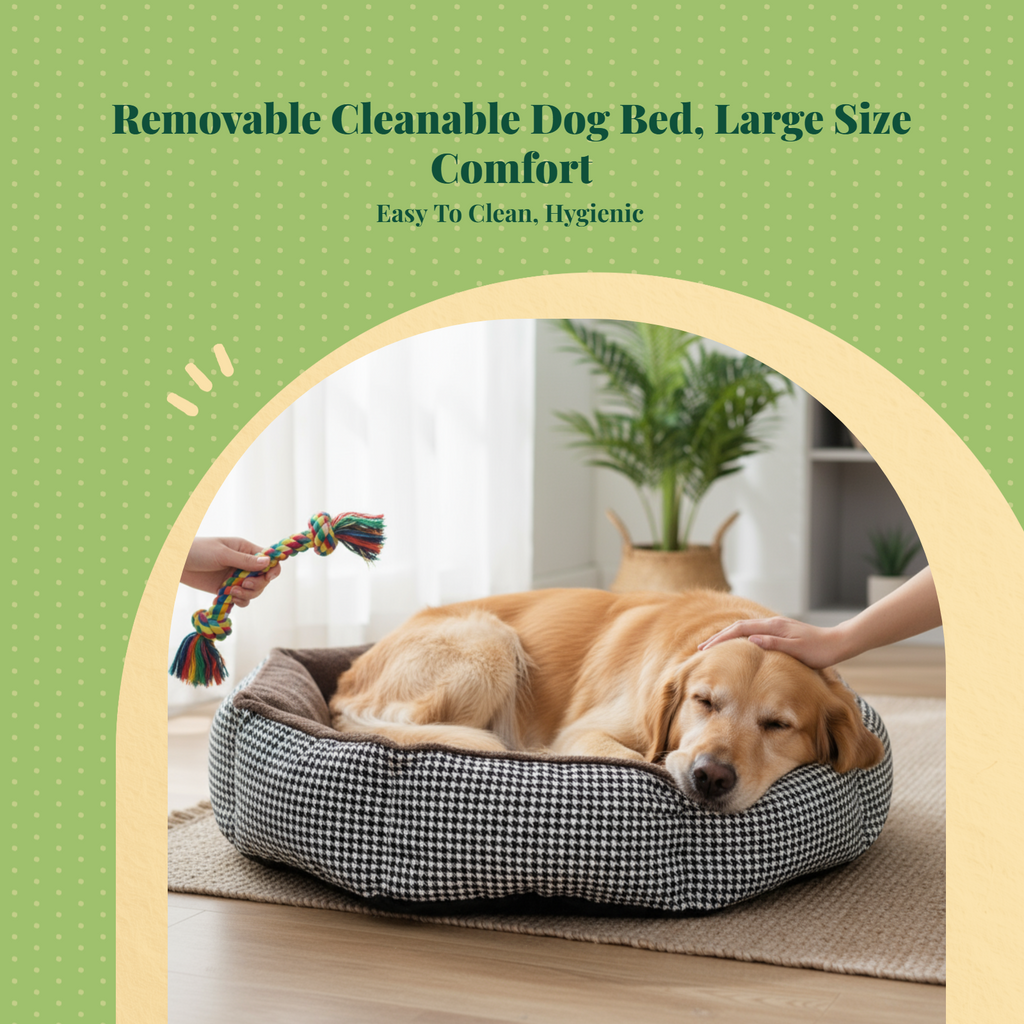 Dog Bed Removable washable cover Large non-slip mat Kennel pad