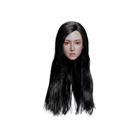 1/6 Female Head Piece Realistic Face Female Figure Head Braided Hair