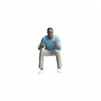 Scaled Sitting Man Figurine Finely Detailed man Resin Figure Collectible Diorama Accessory for Model Collectors