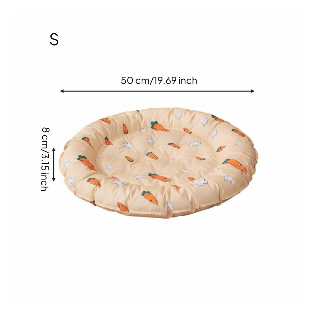 Round Cooling Pet Bed Soft Padded Border Feline Cooling Mat Easy to Clean