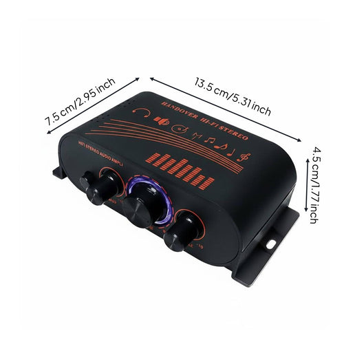 12V Car Audio Amplifier LED Indicator Light 2 Channel Stereo Amplifier