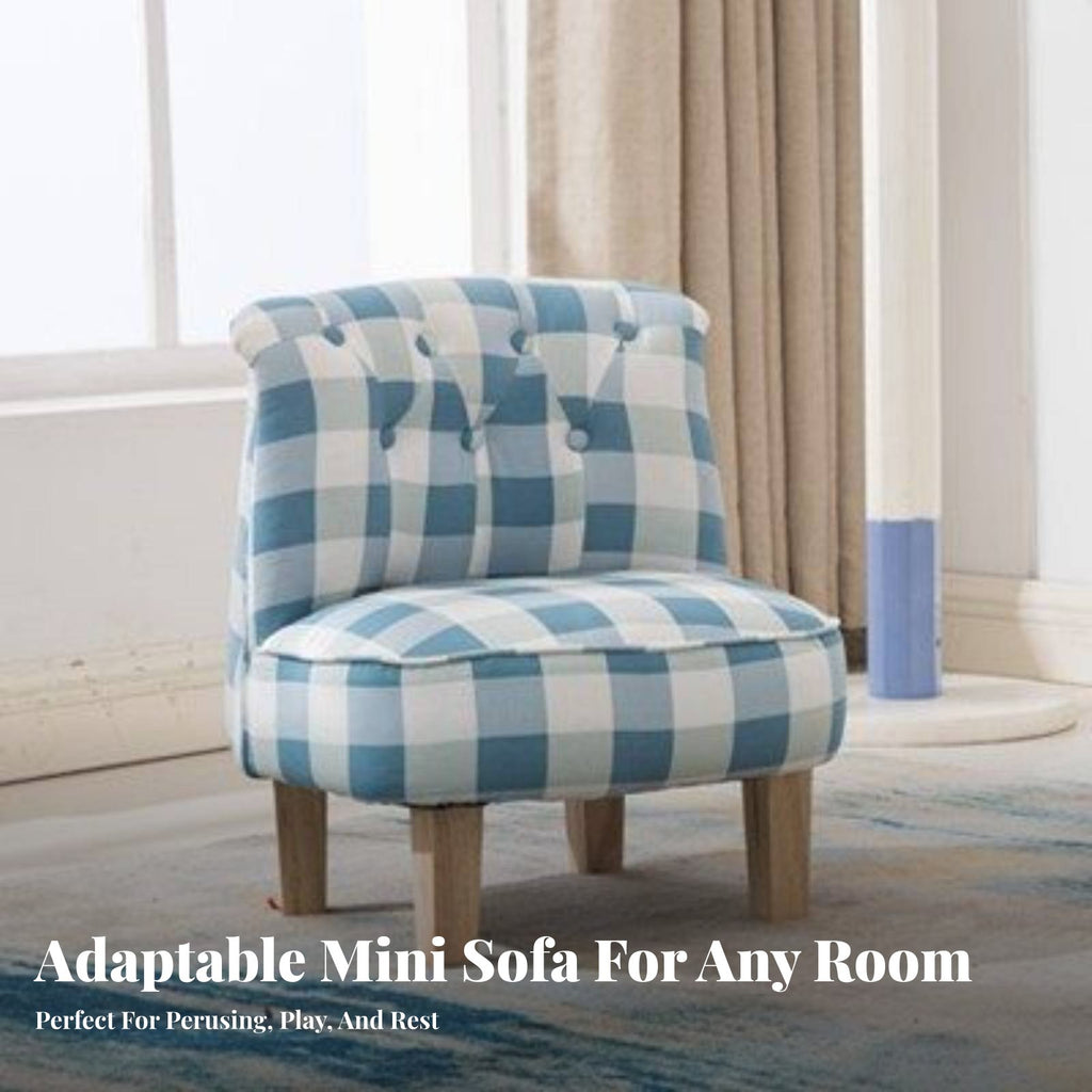 Button-Tufted Mini Sofa Cute Design Toddler Couch Supportive Foam for Toddlers