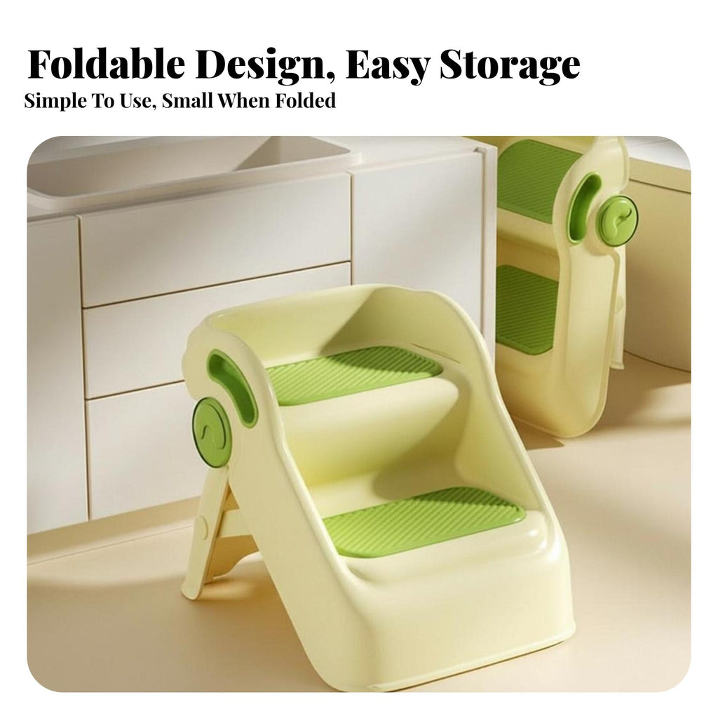 2-Step Toddler Stool Rounded Corners Footstool Promotes Independence for Parents