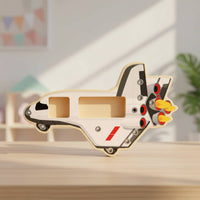 Wooden Spaceship Busy Board Lumber Space Shuttle Busy Board Screen Young Child Learning Gear for Preschool, Classroom, Playroom