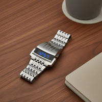 Illuminated Robot Watch Distinctive Design Illuminated Digital Watch Futuristic Electronic Wristwatch Metal Band Digital