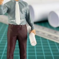 Construction Worker Figurine Bookshelf Decor Resin Scene Figures for Display