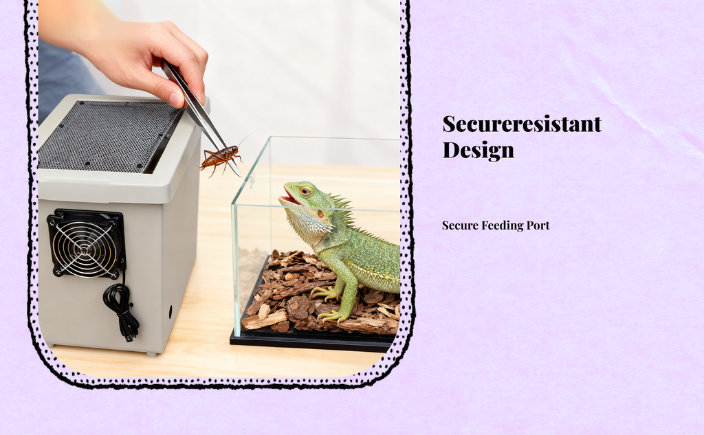 Ventilated box for cricket breeding.