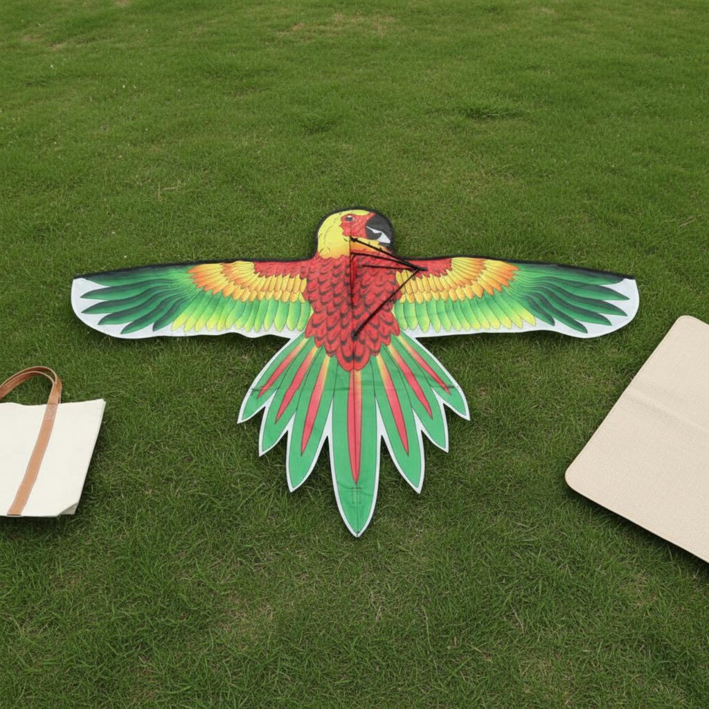 Colorful Parrot Kite Large Wing Span Outdoor Toy for Park