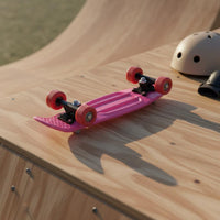 Multiple Colors 17 Inch Plastic Skateboard Lightweight & Portable Mini Cruiser Skateboard Ready to Ride Single Kicktail Board Non-Slip Deck for Beginners, Street Cruising, Commuting
