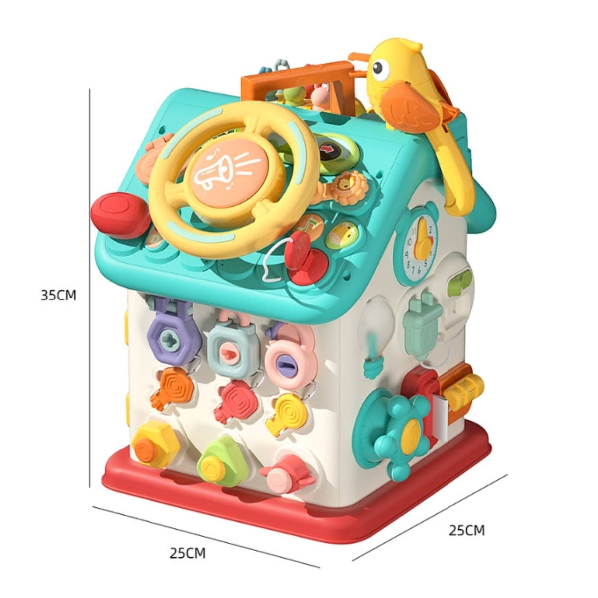 House-Shaped Busy Board Fine Muscle Skills Six-Sided Activity Board Educational