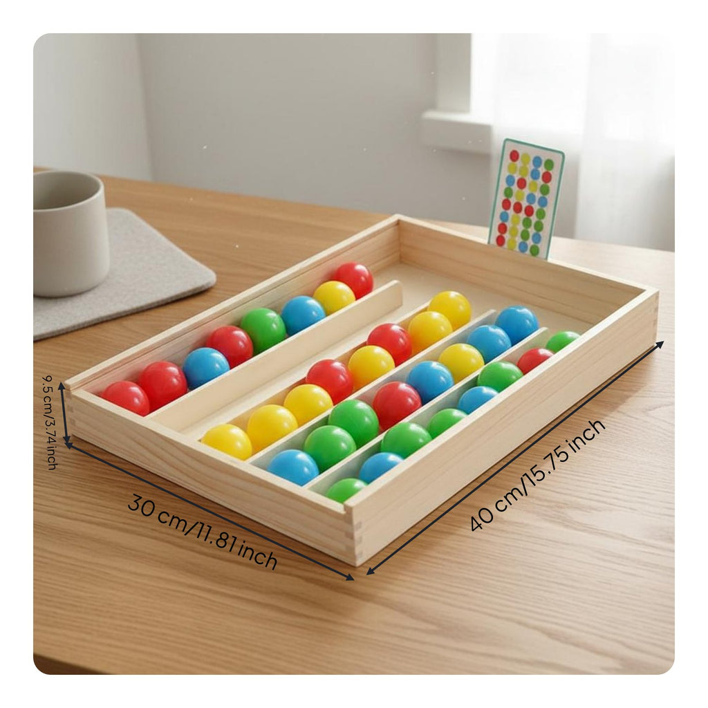 Brain Teaser Colored Ball Sorting Game Learn Through Play Color Sorting Bead Game Fine Movement Skills Development Color Matching Game Board Hand-Eye Coordination for Children, Toddlers, Classroom