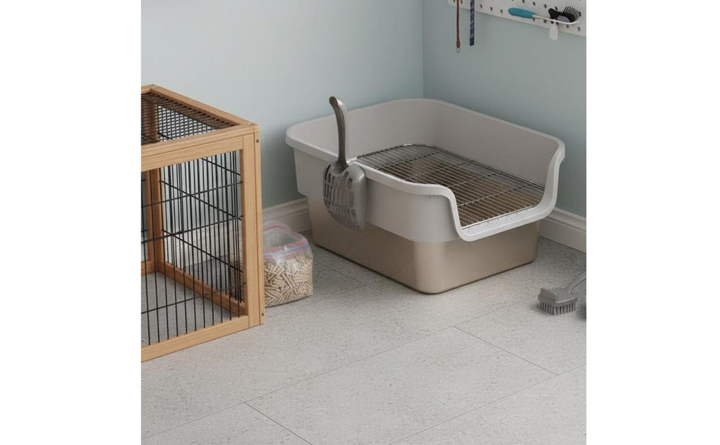 Stainless Steel Rabbit Litter Box Odor Control Rabbit Toilet Low Entry