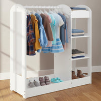 Kids Dress up Center with Mirror Fosters Imagination Kids Armoire with Shelves Develops Tidying Routines Young Child Dress up Wardrobe