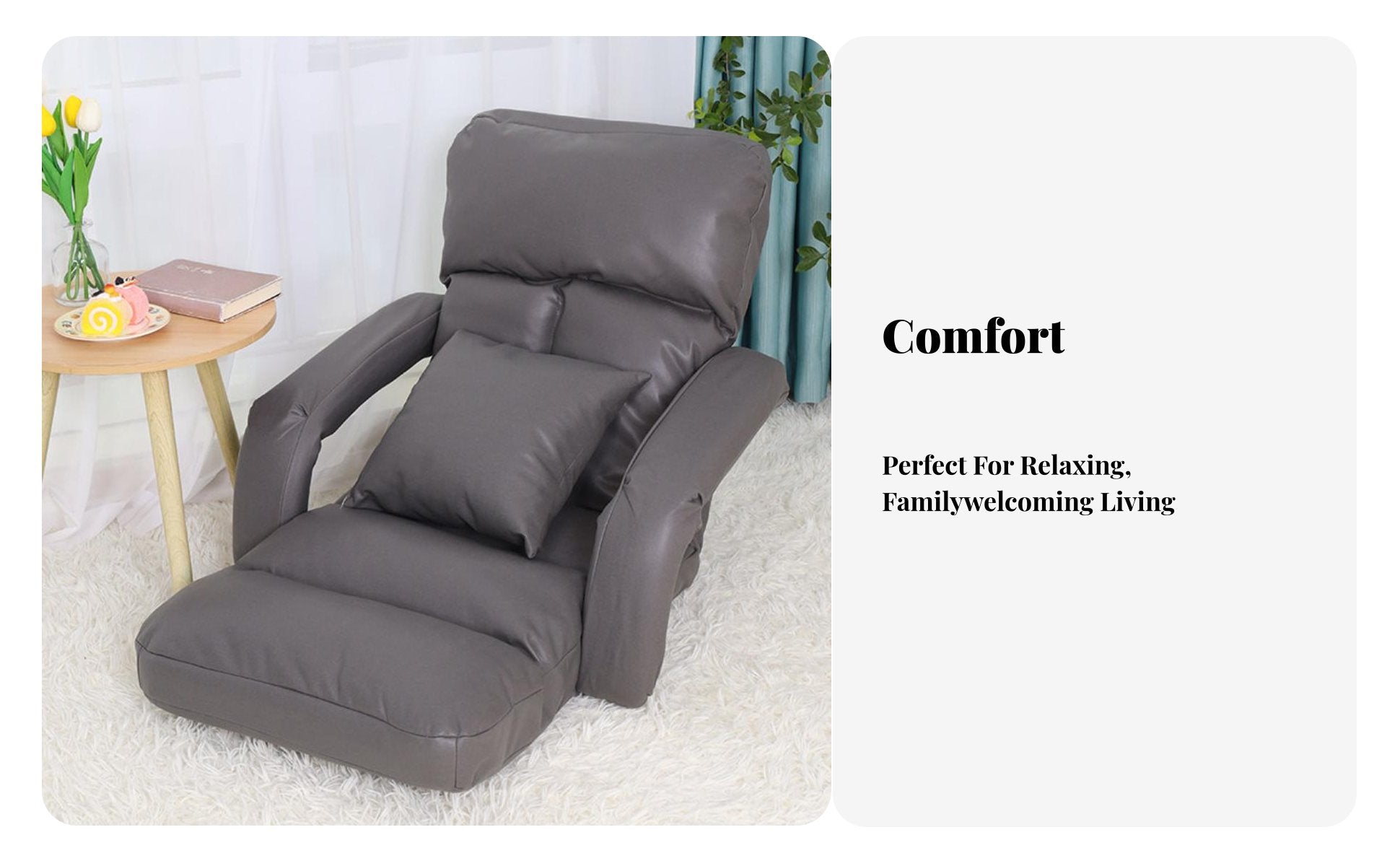Adjustable Nursing Lounger Removable cleanable Cover Adjustable Floor Lounger Foldable Support for Adults, Nursery, Office