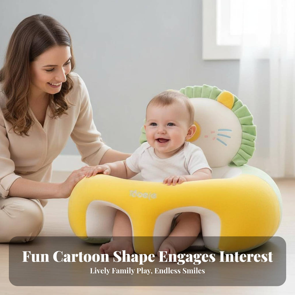 Soft Creature Sit-up Assistant Anti-Tip Design Infant Floor Seat for Indoor Use