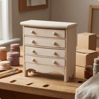 Dollhouse Drawer Cabinet Rounded Upper part:12 Scale Dollhouse Furniture Compact