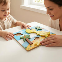Shape-Matching Puzzle Educational Wooden Shape Puzzle Board Fine Motor Skills