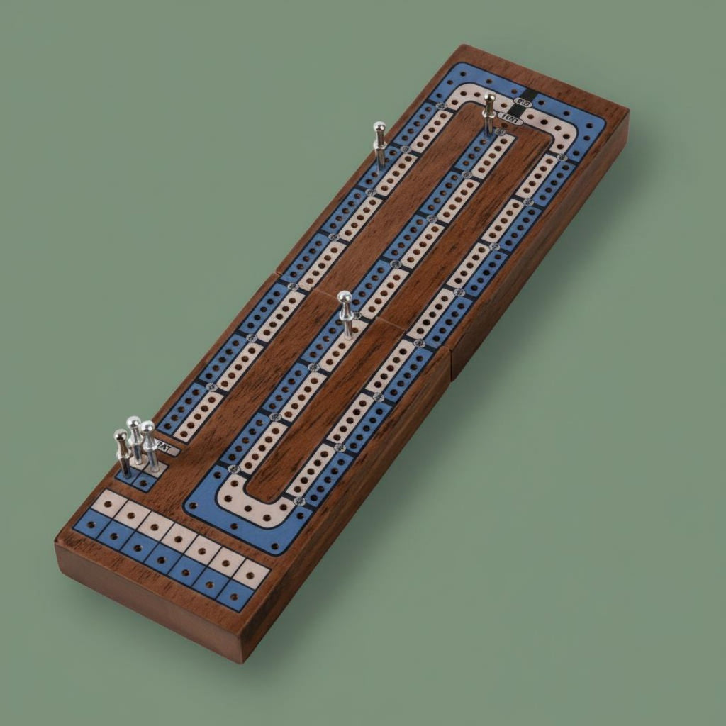 Wooden Cribbage Board Game Solid Wood Cribbage Board with Storage for Party